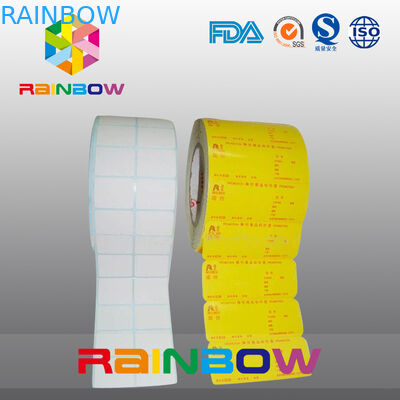 Etiqueta auta-adhesivo del papel en blanco del rollo del llano blanco/colorido de ninguna impresión con tamaño de encargo