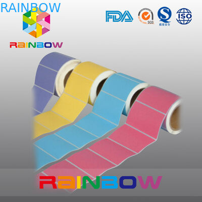 Etiqueta auta-adhesivo del papel en blanco del rollo del llano blanco/colorido de ninguna impresión con tamaño de encargo