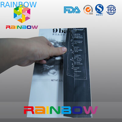 Bolsa del café del papel de aluminio del diseño/bolso de café modificados para requisitos particulares del escudete 5lb del lado con la válvula