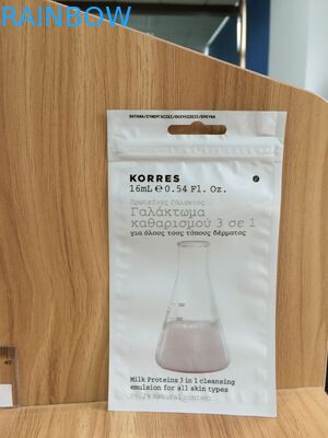 Bolso de empaquetado cosmético del sello tres del frente lateral del claro, bolsa del Ziplock del polvo de la perla