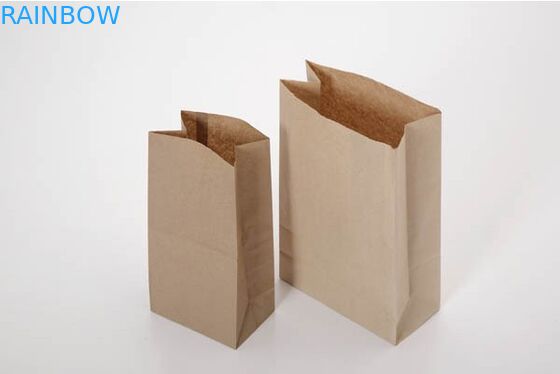Bolsos de empaquetado del regalo de las bolsas de papel de Brown Kraft de la comida del caramelo reciclable del pan para el boutique