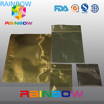 Embalaje estático anti de la bolsa de la cremallera del bolso del papel de aluminio del oro para los productos electrónicos
