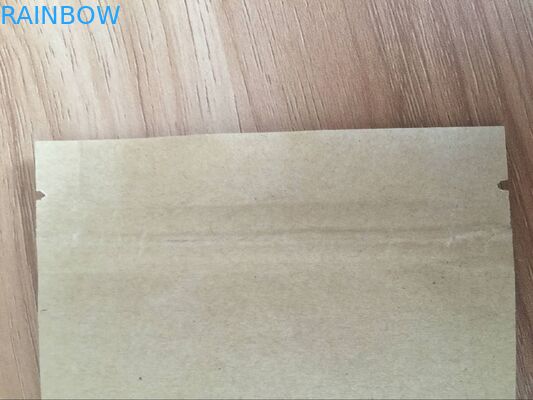 Bolsos laterales alineados planos modificados para requisitos particulares de la cerradura de la cremallera del top del sello de la hoja tres del papel de Kraft de las bolsas de papel