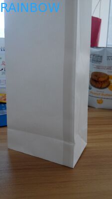 Bolso de empaquetado blanco Ziplock del papel de Kraft del lazo inferior cuadrado de la lata para el café/los snacks