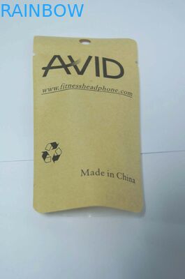 Bolsa de empaquetado delantera transparente del sellado caliente del bolso del papel de Brown Kraft con el pequeño agujero redondo de la caída