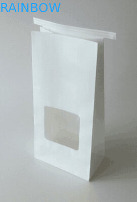 El papel de Kraft blanco modificó las bolsas de papel para requisitos particulares con Tintie para el empaquetado del té/del chocolate de Oolong