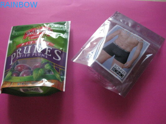 Plástico levántese el bolso de empaquetado de la ropa de encargo de la impresión de la cremallera para Underware