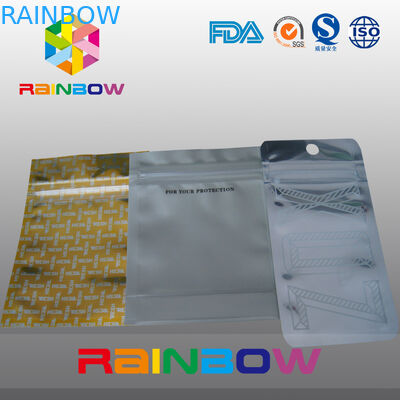 Levántese el bolso de la cremallera para el té, bolsas plásticas que empaquetan los bolsos y la manija inferiores del escudete