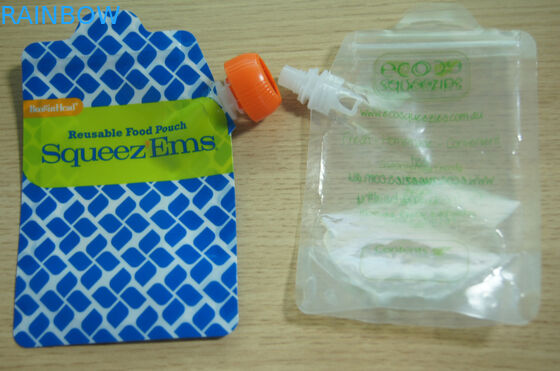 La categoría alimenticia que se puede volver a sellar se levanta aduana Ziplock de los bolsos del canalón del lado de los alimentos para niños impresa