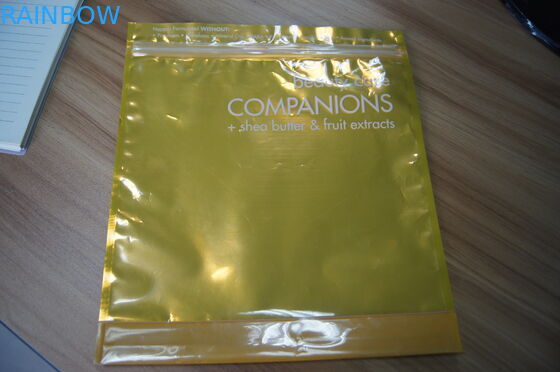 Bolso de empaquetado cosmético plástico de la exhibición delantera transparente con la cremallera