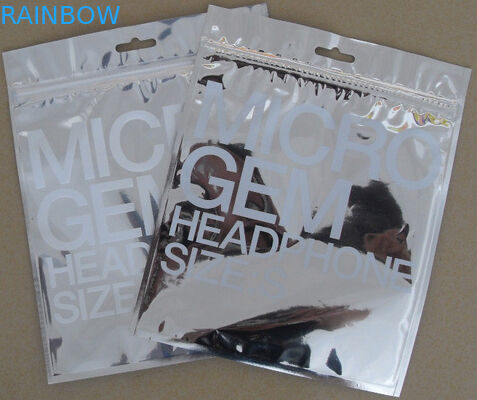 Bolso de empaquetado cosmético plástico de la exhibición delantera transparente con la cremallera