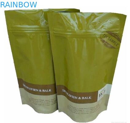 La categoría alimenticia se levanta la bolsa de plástico del papel de aluminio para el té que empaqueta con el cierre en la parte superior