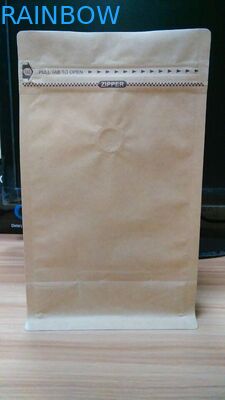 Levántese las bolsas de papel modificadas para requisitos particulares de la bolsa de papel de Kraft con la hoja/la cremallera