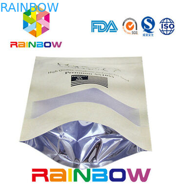 La parte inferior plana Brown modificó las bolsas de papel/la bolsa de papel para requisitos particulares del arte con la cremallera