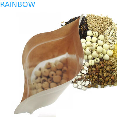 Bolsa de papel de Kraft de la categoría alimenticia con la ventana clara/bolso de Mylay para la haba, caramelo, pan, café