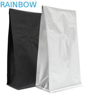 Empaquetado térmico en caliente bolsa de la categoría alimenticia del café del papel de Kraft de la parte inferior plana