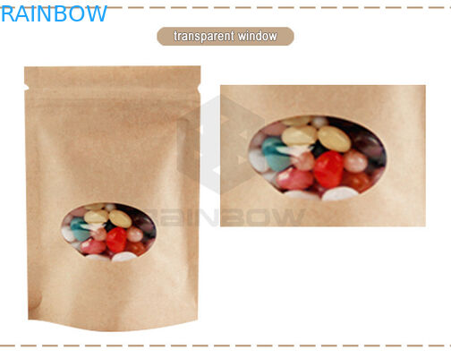Ziplock levántese la bolsa de papel de Kraft Brown de la bolsa para el empaquetado seco del caramelo de la nuez de la fruta