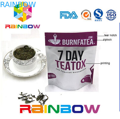 Bolsa Ziplock plástica de empaquetado del papel de aluminio del bolso de Doy del paquete de Kraft del té reforzado lateral del papel