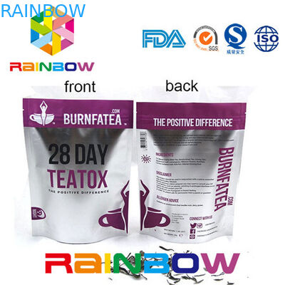 Bolsa Ziplock plástica de empaquetado del papel de aluminio del bolso de Doy del paquete de Kraft del té reforzado lateral del papel