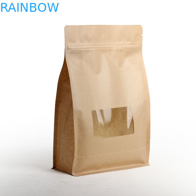 Bolsitas de té laminadas a prueba de humedad de la parte inferior plana que empaquetan con la cremallera y la ventana