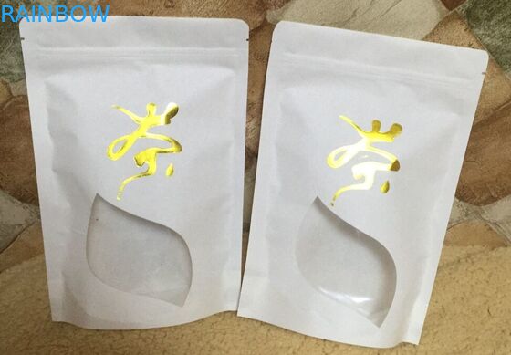 la aduana imprimió la bolsa de papel de alta calidad de Kraft de la parte inferior plana para el té/el café que empaquetaban con la cremallera mylar ziplock y la ventana