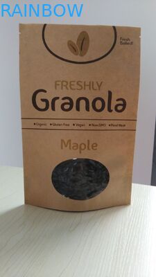 Las bolsas de papel modificadas para requisitos particulares reciclables se levantan al OEM de la bolsa de papel de Brown Kraft