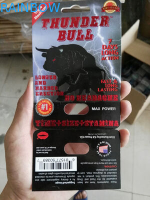 Cajas de empaquetado de la impresión del trueno de Bull de las píldoras de la tarjeta de encargo de la ampolla con el agujero de la mariposa