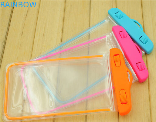 Universal bolso del teléfono de la prenda impermeable del Pvc de 5,5 pulgadas para Iphone 6s 6 más, rosado/Oragne/azul