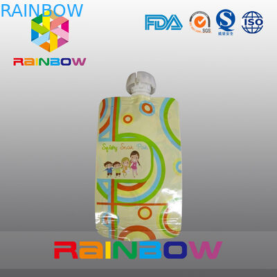 Bolsa del canalón de la bolsa de los alimentos para niños de la categoría alimenticia que empaqueta con el canalón superior y la cremallera durable