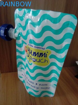 El empaquetado impermeable reutilizable de la bolsa del canalón se levanta la bolsa Ziplock de los alimentos para niños con el canalón