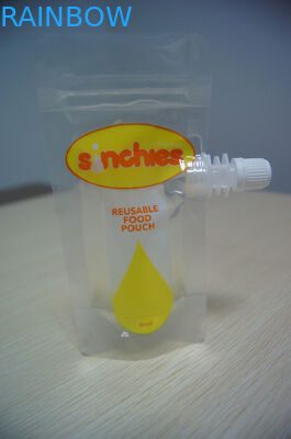 El empaquetado impermeable reutilizable de la bolsa del canalón se levanta la bolsa Ziplock de los alimentos para niños con el canalón