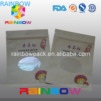 El papel reciclable Doypack de 2oz Kraft se levanta bolsos de café con la ventana