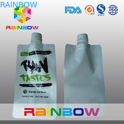 bolsa que empaqueta, bolsa blanca brillante de la hoja de 350ml 500ml 1L del canalón del prood de la salida