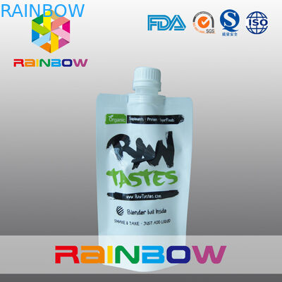 bolsa que empaqueta, bolsa blanca brillante de la hoja de 350ml 500ml 1L del canalón del prood de la salida