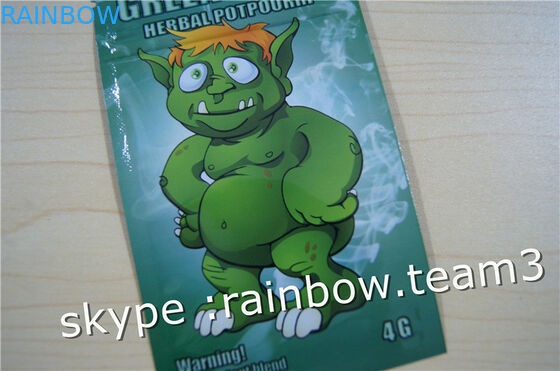 Bolso lateral de la cremallera del sello del bolso tres herbarios del incienso/bolso herbario de encargo del incienso para el bolso de la bolsita de 1g /2g /3g/4g/5g para el polvo