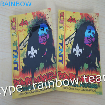 Bolso lateral de la cremallera del sello del bolso tres herbarios del incienso/bolso herbario de encargo del incienso para el bolso de la bolsita de 1g /2g /3g/4g/5g para el polvo