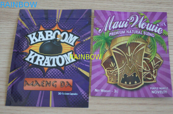 Bolso lateral de la cremallera del sello del bolso tres herbarios del incienso/bolso herbario de encargo del incienso para el bolso de la bolsita de 1g /2g /3g/4g/5g para el polvo