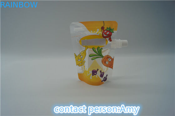 Eco de empaquetado de la bolsa del canalón de la impresión de la cerradura de la cremallera del jugo del FDA amistoso