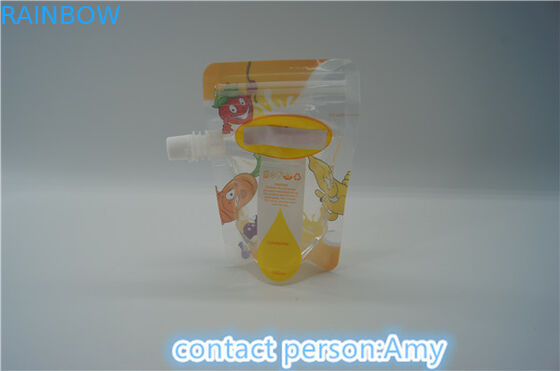 Eco de empaquetado de la bolsa del canalón de la impresión de la cerradura de la cremallera del jugo del FDA amistoso