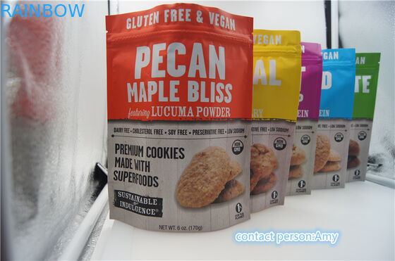 galleta promocional del chocolate de 2017 nuevos diseños que empaqueta la bolsa del queso de bag/10oz con la cremallera