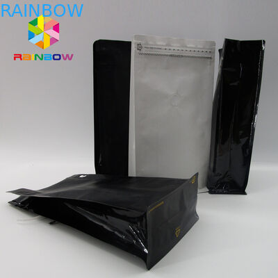 Bolso del café sólo de Matt con el bolso de café de la parte inferior del bloque de la venta al por mayor de la válvula/el bolso de la parte inferior plana para el grano de café de 12oz 250g