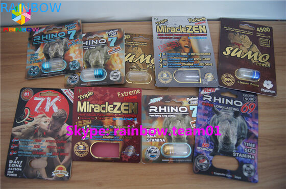 Botella de píldora de empaquetado del sexo del plástico transparente de la caja de papel del SGS, servicio de encargo proporcionado