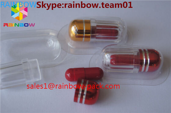 botella de píldora del sexo de la cápsula del envase de plástico del envase de la botella de píldora del sexo de la botella de píldora con las botellas de píldora plásticas del casquillo del metal