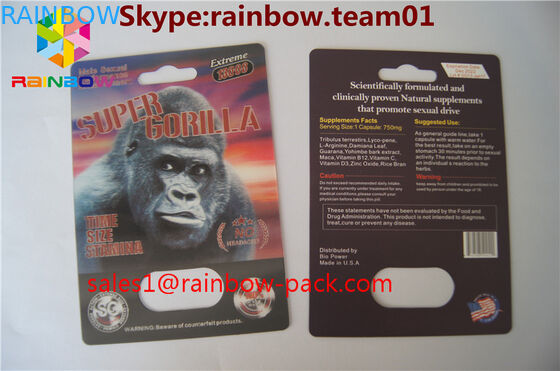 la aduana lenticular de la tarjeta del plástico 3D de FX 25000 de la tarjeta de la impresión 3D imprimió el sexo del rinoceronte V7 3D pillspackaging la tarjeta de la píldora del sexo 3D