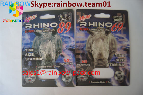 la aduana lenticular de la tarjeta del plástico 3D de FX 25000 de la tarjeta de la impresión 3D imprimió el sexo del rinoceronte V7 3D pillspackaging la tarjeta de la píldora del sexo 3D