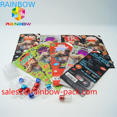 La mamba negra 3D carda las píldoras de empaquetado completamente sólidas del sexo de la tarjeta 3d de la píldora 3D del sexo de la erección que empaquetan la tarjeta de la píldora del sexo de la tarjeta de papel 3D