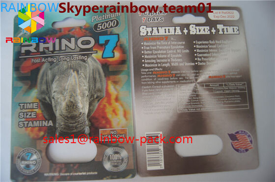 La mamba negra 3D carda las píldoras de empaquetado completamente sólidas del sexo de la tarjeta 3d de la píldora 3D del sexo de la erección que empaquetan la tarjeta de la píldora del sexo de la tarjeta de papel 3D