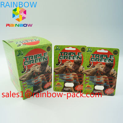 las píldoras calientes del sexo de la mamba negra 3D cards3d de la tarjeta de la impresión de la venta 3D que empaquetan la píldora del sexo de la tarjeta de papel 3D cardan las cajas de la píldora del aumento