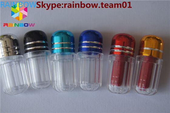 La botella de píldora del sexo de la cápsula del envase de plástico con las botellas de píldora de la venta al por mayor del casquillo del metal encapsula el envase de la forma