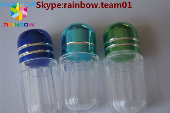 cápsulas de plástico vacías recipiente de píldoras caja de cápsulas recipiente de forma de cápsula botella de forma de cápsula hexagonal